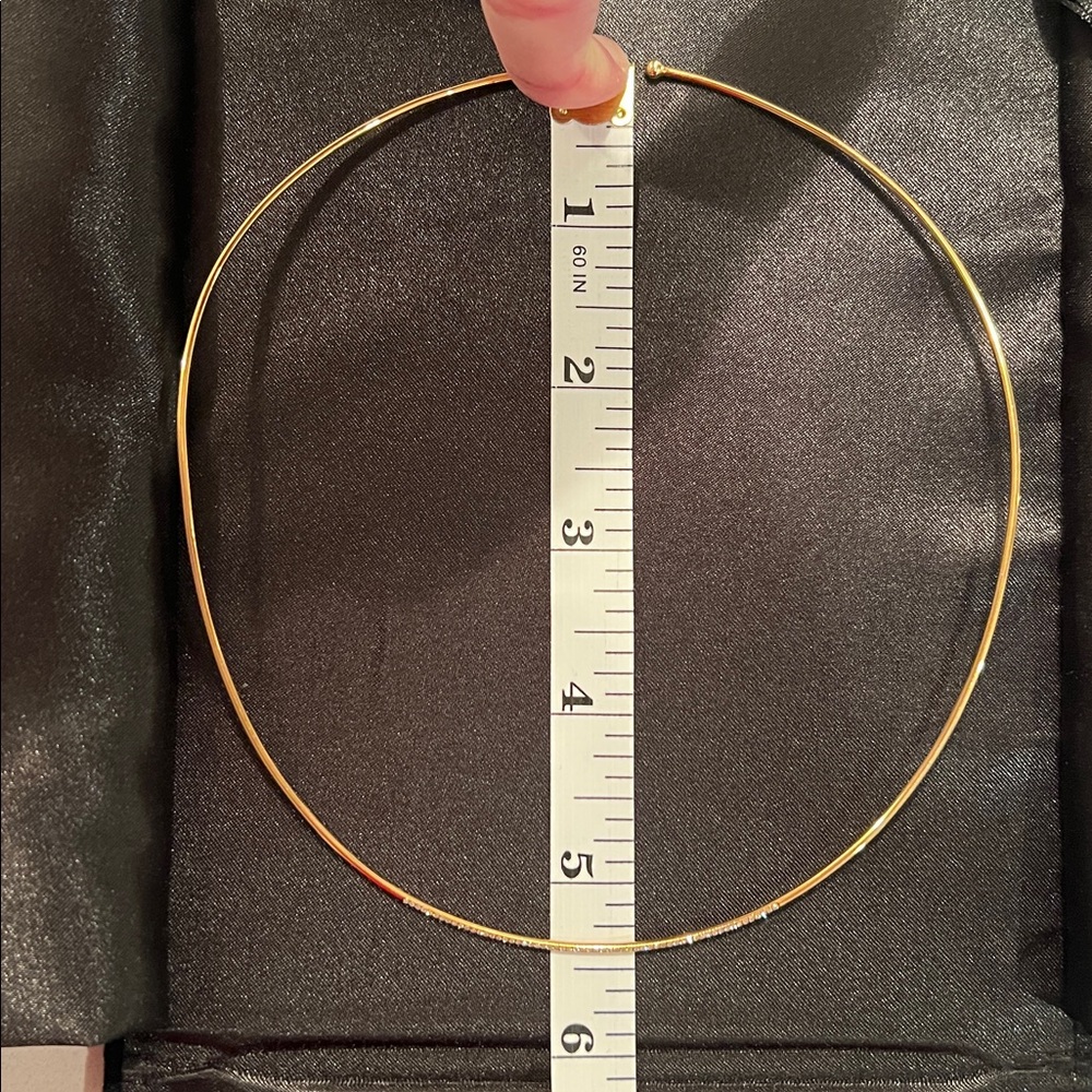 Never Worn! “EF Collection” 14k Gold Micro Diamond Collar Necklace!! - Picture 11 of 15